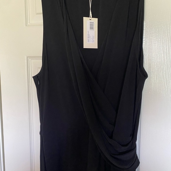 Ramy Brook Black Ruched Wrap Gown - Picture 4 of 7